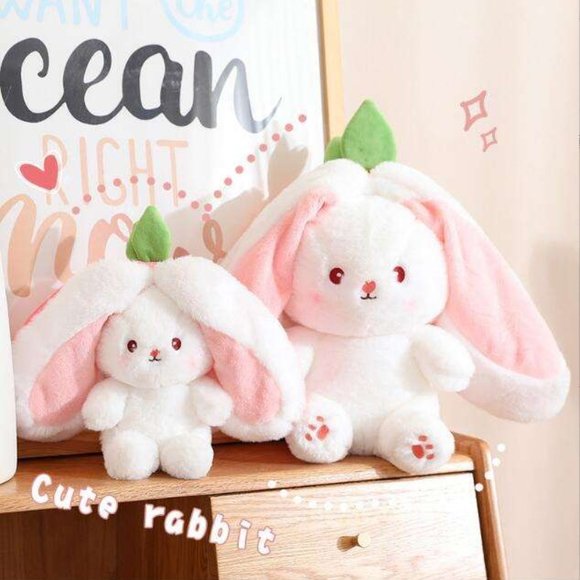 Security Bunny sleeping strawberry carrot throw pillow transform fruit - Picture 6 of 8